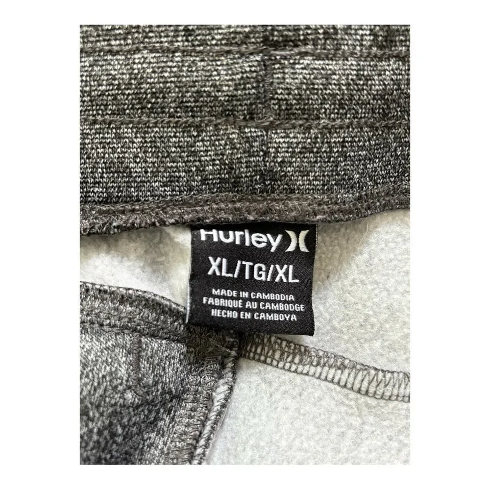 Hurley Mens Slim Charcoal Athletic Pants Fleece Lining XL